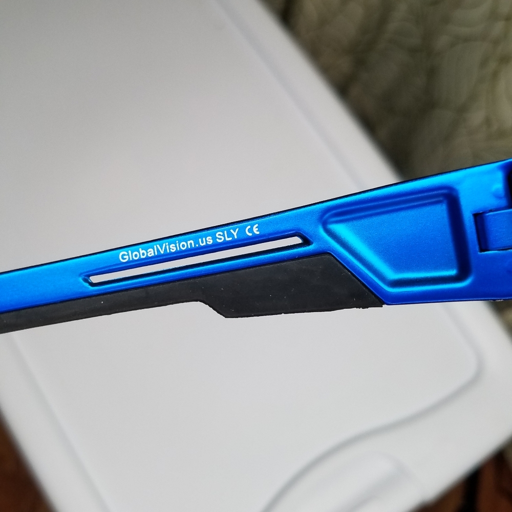 Blue Designer Motorcycle Riding Sunglasses Bin22 - Picture 9 of 16